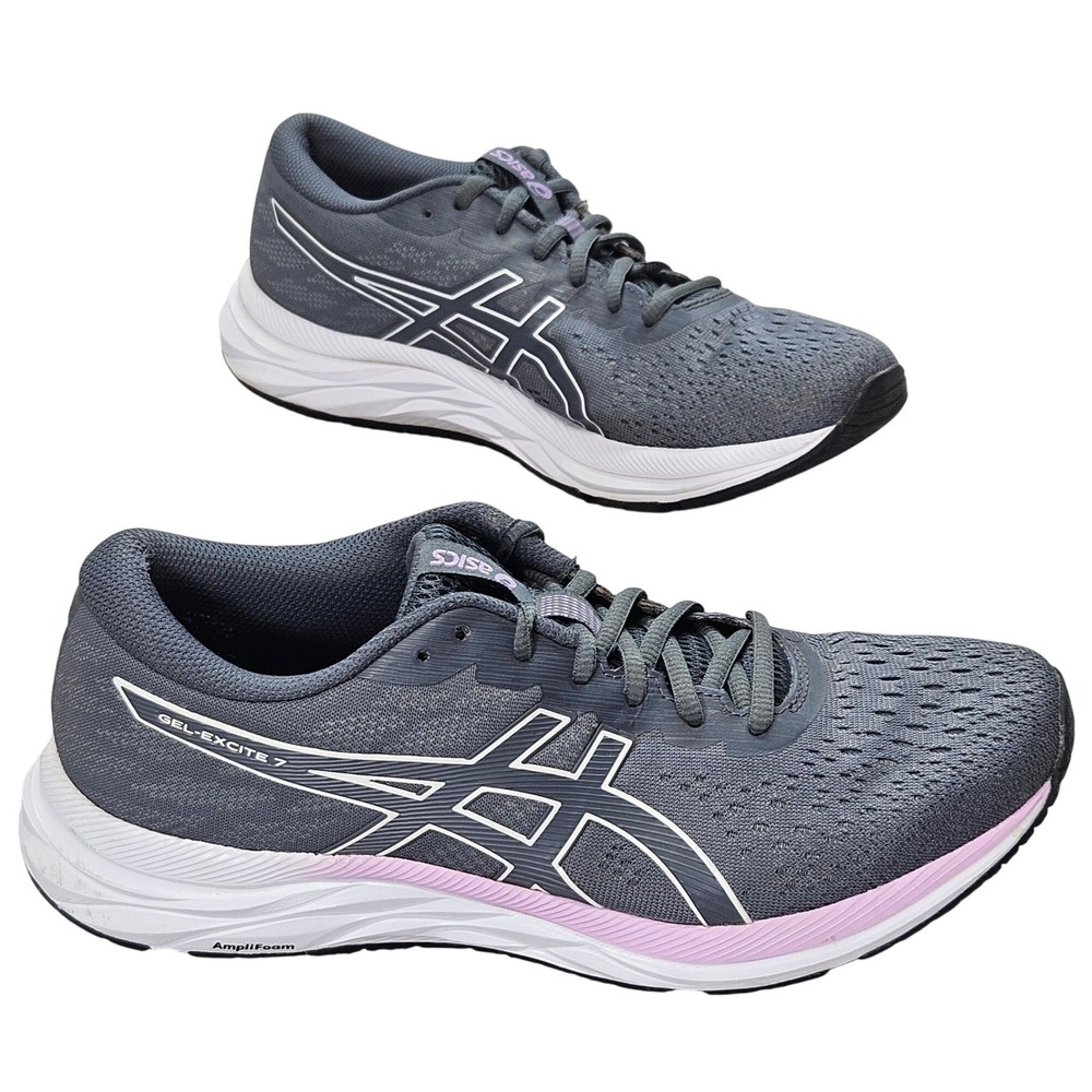 Asics Gel-Excite 7 Womens Running Shoes Grey White Pink 1012A562 Size 10
